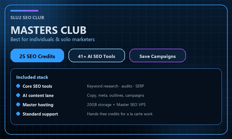 SEO Masters Club Monthly Marketing Tools Subscription